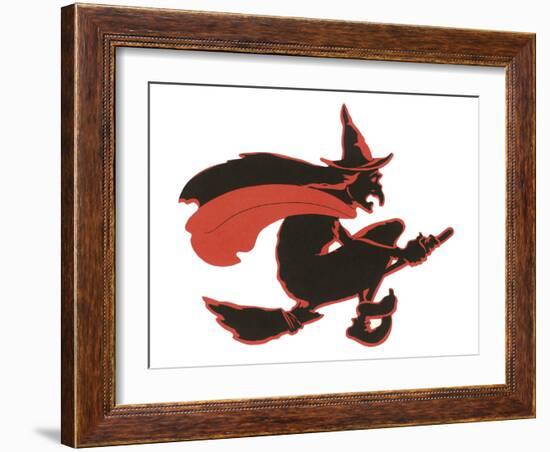 Halloween, Witch Silhouette-null-Framed Art Print