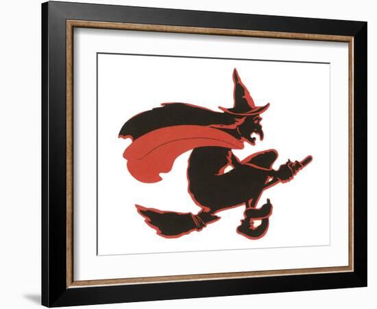 Halloween, Witch Silhouette-null-Framed Art Print