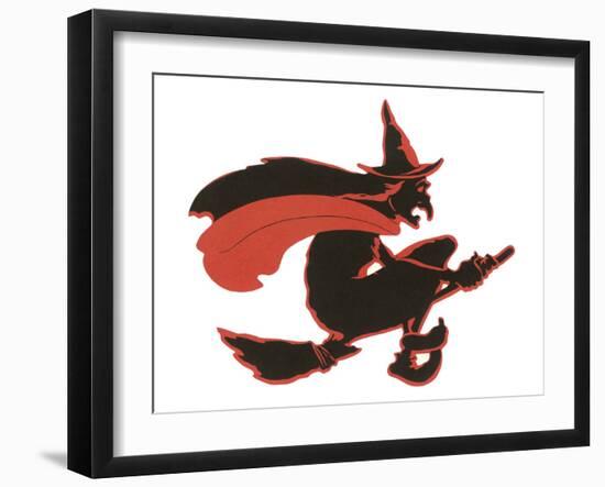 Halloween, Witch Silhouette-null-Framed Art Print