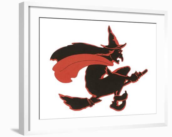 Halloween, Witch Silhouette-null-Framed Art Print