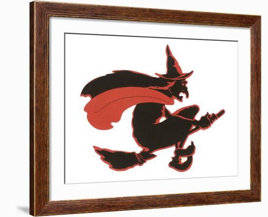 Halloween, Witch Silhouette-null-Framed Art Print