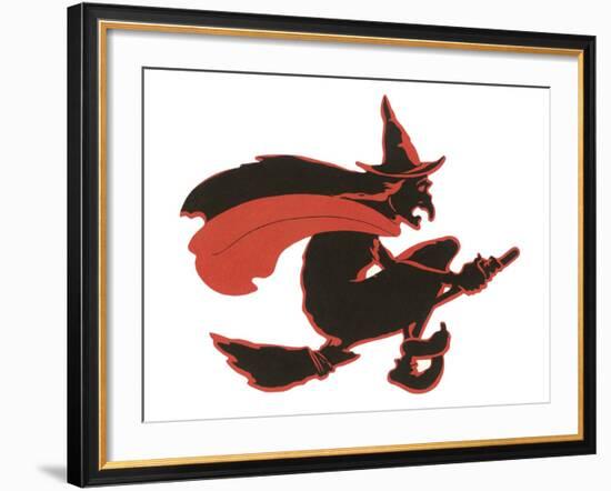 Halloween, Witch Silhouette-null-Framed Art Print