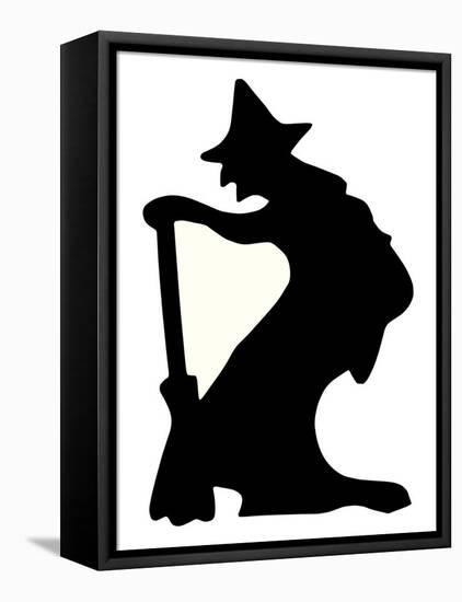 Halloween, Witch Silhouette-null-Framed Stretched Canvas