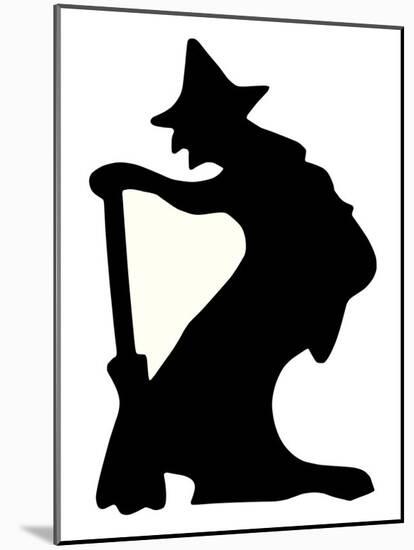 Halloween, Witch Silhouette-null-Mounted Art Print