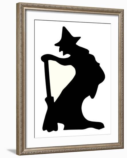 Halloween, Witch Silhouette-null-Framed Art Print