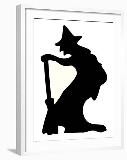Halloween, Witch Silhouette-null-Framed Art Print