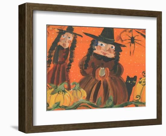 Halloween Witches & Spider-sylvia pimental-Framed Art Print