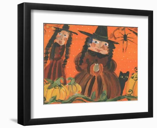 Halloween Witches & Spider-sylvia pimental-Framed Art Print