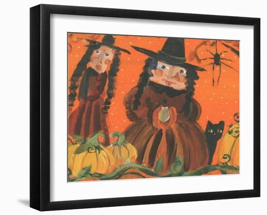 Halloween Witches & Spider-sylvia pimental-Framed Art Print