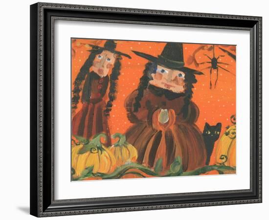 Halloween Witches & Spider-sylvia pimental-Framed Art Print