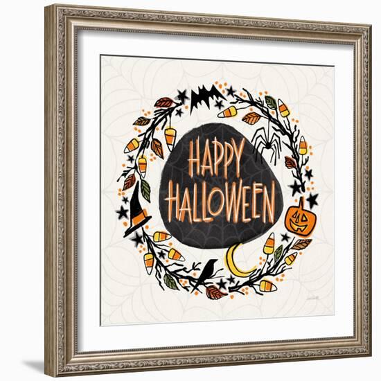 Halloween Wreath II Watercolor-Anne Tavoletti-Framed Art Print
