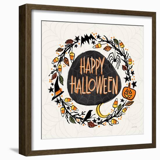 Halloween Wreath II Watercolor-Anne Tavoletti-Framed Art Print