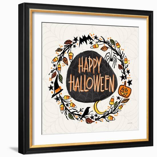 Halloween Wreath II Watercolor-Anne Tavoletti-Framed Art Print