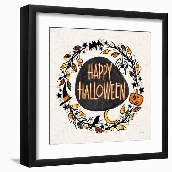 Halloween Wreath II Watercolor-Anne Tavoletti-Framed Art Print