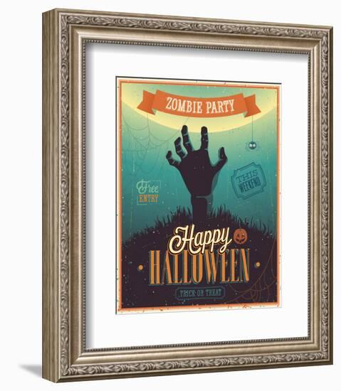 Halloween Zombie Party-null-Framed Premium Giclee Print