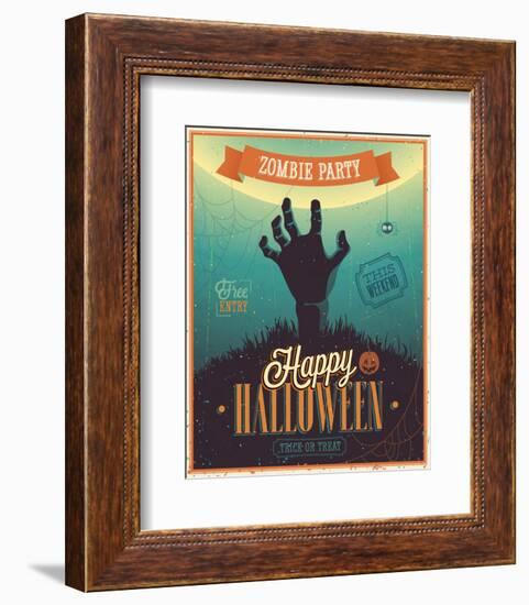 Halloween Zombie Party-null-Framed Premium Giclee Print