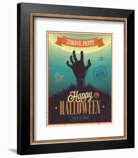 Halloween Zombie Party-null-Framed Premium Giclee Print