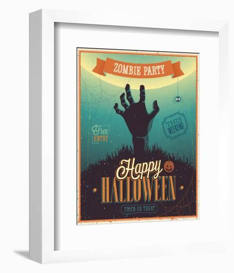 Halloween Zombie Party-null-Framed Premium Giclee Print