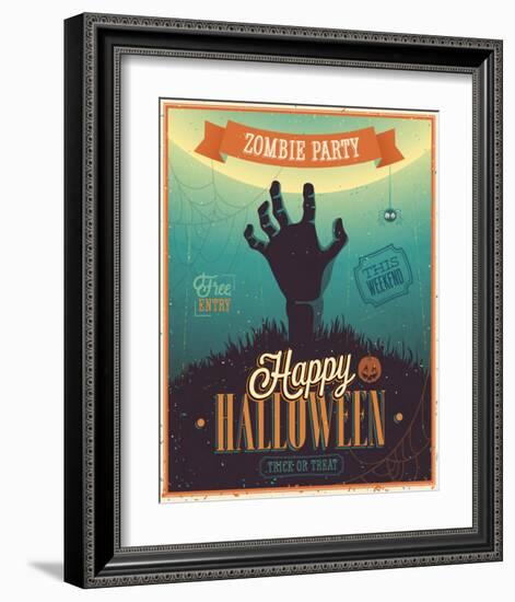 Halloween Zombie Party-null-Framed Art Print