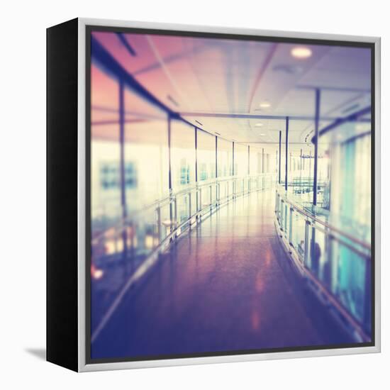 Hallway in Building with Glass-melking-Framed Premier Image Canvas