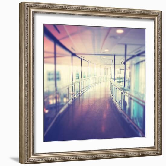 Hallway in Building with Glass-melking-Framed Photographic Print