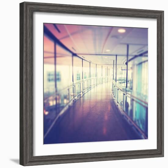 Hallway in Building with Glass-melking-Framed Photographic Print