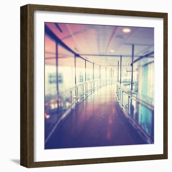 Hallway in Building with Glass-melking-Framed Photographic Print