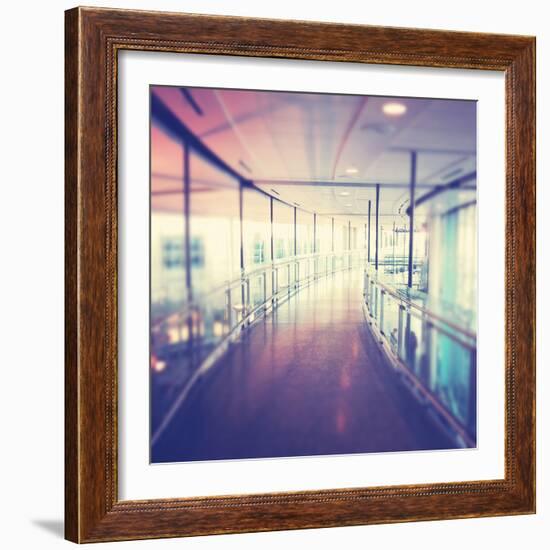 Hallway in Building with Glass-melking-Framed Photographic Print