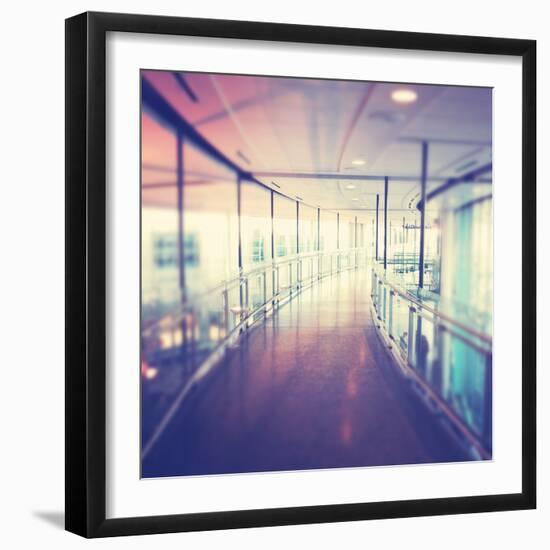 Hallway in Building with Glass-melking-Framed Photographic Print