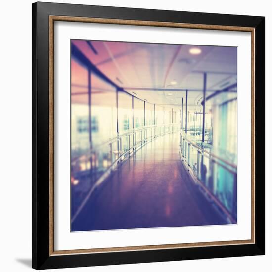 Hallway in Building with Glass-melking-Framed Photographic Print