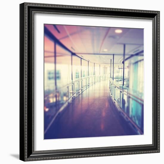 Hallway in Building with Glass-melking-Framed Photographic Print