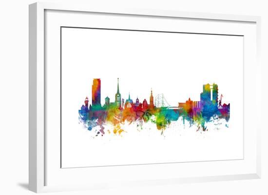 Halmstad Sweden Skyline-Michael Tompsett-Framed Art Print