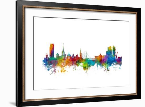 Halmstad Sweden Skyline-Michael Tompsett-Framed Art Print