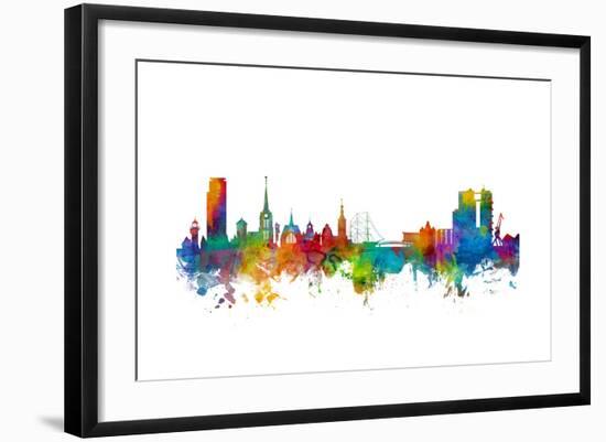 Halmstad Sweden Skyline-Michael Tompsett-Framed Art Print