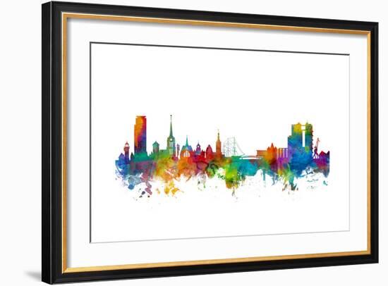 Halmstad Sweden Skyline-Michael Tompsett-Framed Art Print