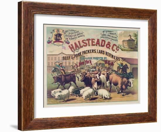 Halstead and Co. Beef and Pork Packers, Lard Refiners and Co.-null-Framed Giclee Print