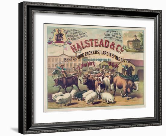 Halstead and Co. Beef and Pork Packers, Lard Refiners and Co.-null-Framed Giclee Print