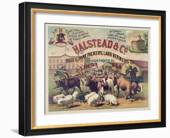 Halstead and Co. Beef and Pork Packers, Lard Refiners and Co.-null-Framed Giclee Print