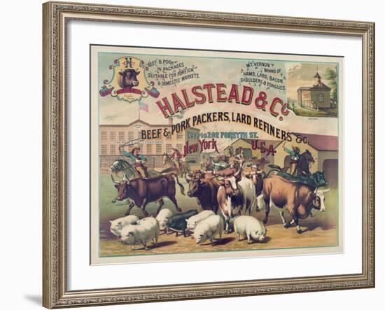 Halstead and Co. Beef and Pork Packers, Lard Refiners and Co.-null-Framed Giclee Print