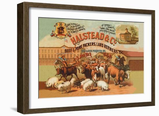 Halstead and Company Beef and Pork Packers-Richard Brown-Framed Art Print