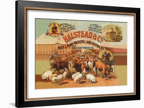 Halstead and Company Beef and Pork Packers-Richard Brown-Framed Art Print