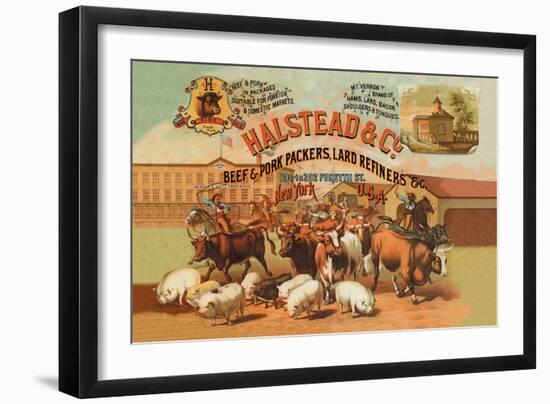 Halstead and Company Beef and Pork Packers-Richard Brown-Framed Art Print