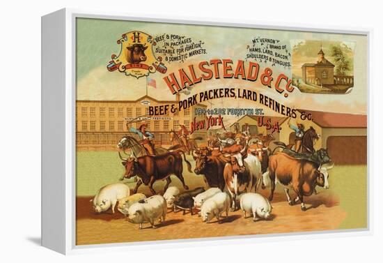Halstead and Company Beef and Pork Packers-Richard Brown-Framed Stretched Canvas