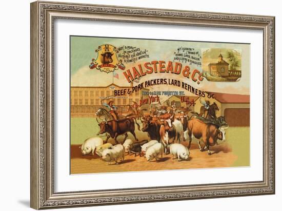 Halstead and Company Beef and Pork Packers-Richard Brown-Framed Art Print