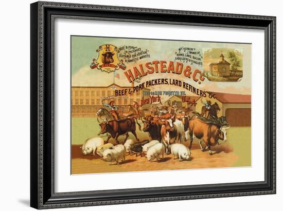 Halstead and Company Beef and Pork Packers-Richard Brown-Framed Art Print