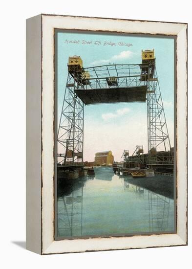 Halsted Street Lift Bridge-null-Framed Stretched Canvas