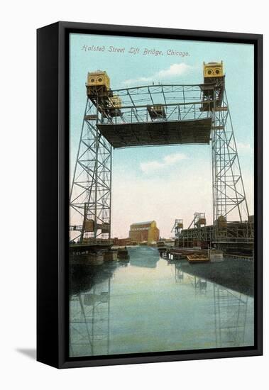 Halsted Street Lift Bridge-null-Framed Stretched Canvas