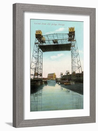 Halsted Street Lift Bridge-null-Framed Art Print