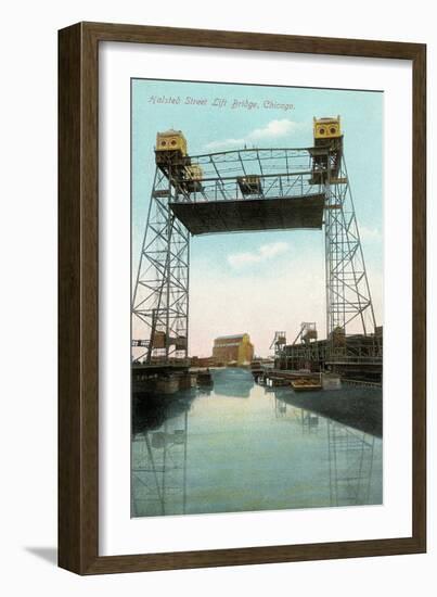 Halsted Street Lift Bridge-null-Framed Art Print