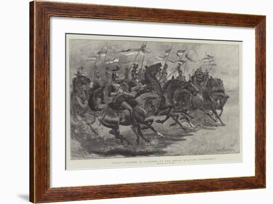 Halt!, Charge of Lancers at the Royal Military Tournament-John Charlton-Framed Giclee Print